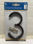 Hillman Distinctions 5 " Number 3,FLOATING 843193,BLACK, New Pkg. Fixed Price $7.50.