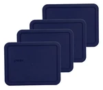 Pyrex 7211-PC Rectangle 6 Cup 1.5L Blue Storage Lid 4 Pack New For Glass Dish. Fixed Price $18.99.