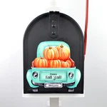 Mailbox Magnet Partial Cover Tailgate Vintage Teal Truck With Pumpkins Custom. Fixed Price $8.95.