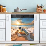 Alaza Turtle Ocean Wave Sunset Dishwasher Cover Magnetic Sticker. Fixed Price $53.62.
