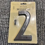 Atlas Homewares 5-1/2" Mission House Number 2, Aged Bronze Finish. Fixed Price $16.00.