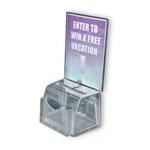 Azar Displays Clear Medium Molded Lottery Box With Pocket, Lock And Key. Fixed Price $42.20.