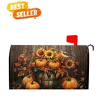Elegant Fall Mailbox Cover 21X18" - Vibrant Pumpkins & Sunflowers Decor. Fixed Price $12.59.